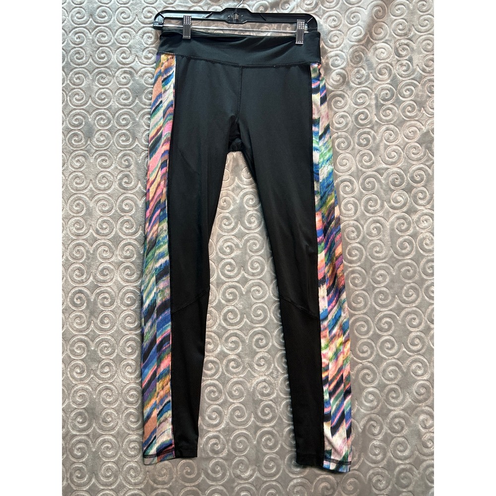 Live Love Dream Medium‎ Leggings Black Athletic Activewear Multicolor